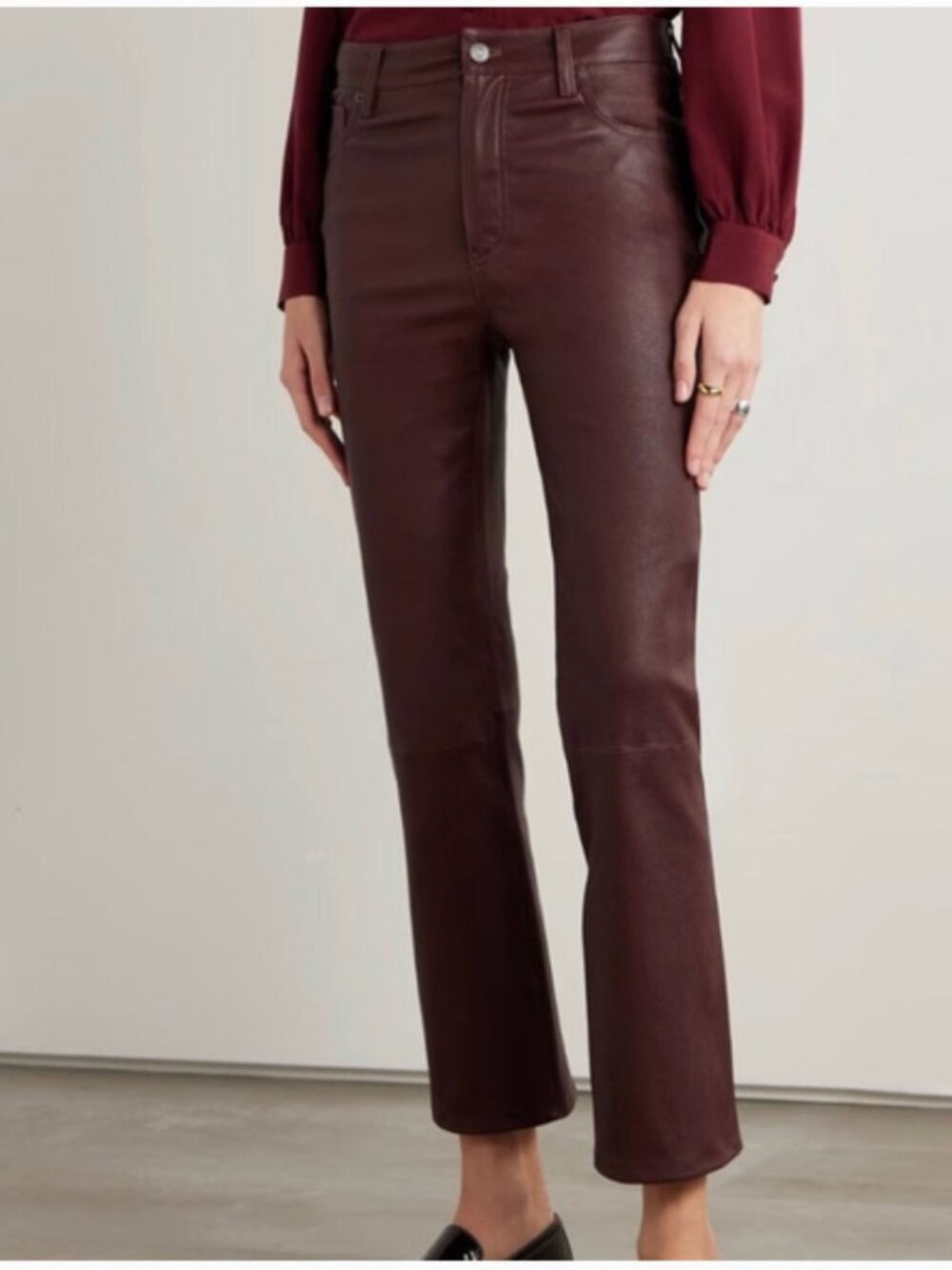 FRAME Le Crop Mini Boot Leather Pants – Size 27